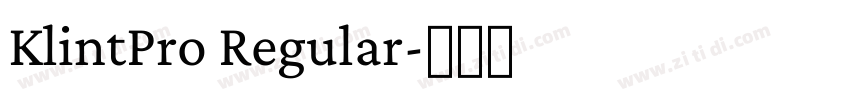 KlintPro Regular字体转换 KlintPro Regular字体转换